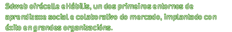 Sdweb ofrécelle eHábilis, un dos primeiros entornos de aprendizaxe social e colaborativo do mercado, implantado con éxito en grandes organizacións.